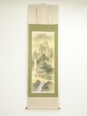 辻拙道筆　風水崑崙龍脈図　肉筆絹本掛軸（共箱）